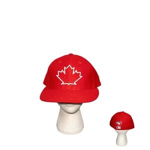 Toronto Blue Jays New Era 59Fifty On-Field Basebal Hat Red Maple Leaf Size 7 1/4